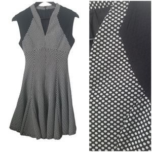 Women's black and white polka dot skater dress